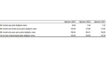 Tüketici fiyat endeksi (TÜFE) yıllık yüzde 58,94, aylık yüzde 9,09 oldu